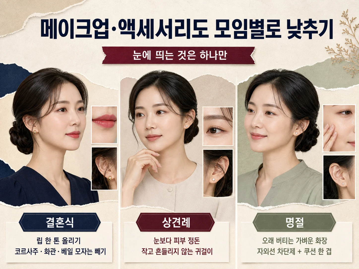 모임별 메이크업과 액세서리 수위 조절 방법