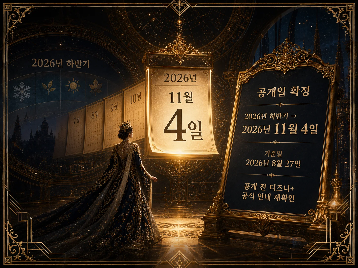 재혼 황후 디즈니플러스 공개일 2026년 11월 4일 안내 이미지