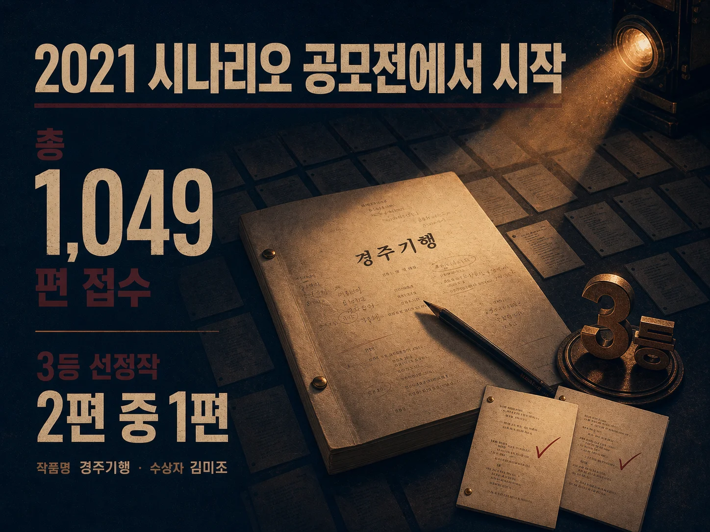 경주기행 시나리오 공모전 선정작과 김미조 감독 개발 이력