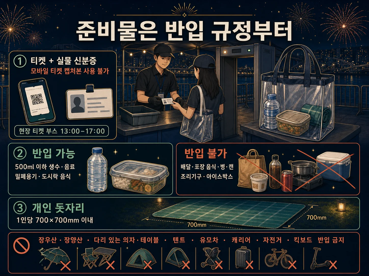 여의도 불꽃축제 준비물과 반입 금지 물품 안내