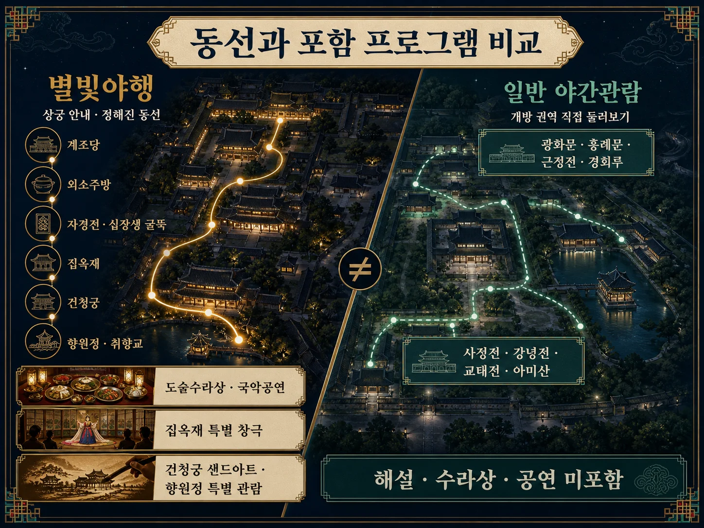 경복궁 별빛야행 동선과 궁중음식·공연 프로그램 비교 안내