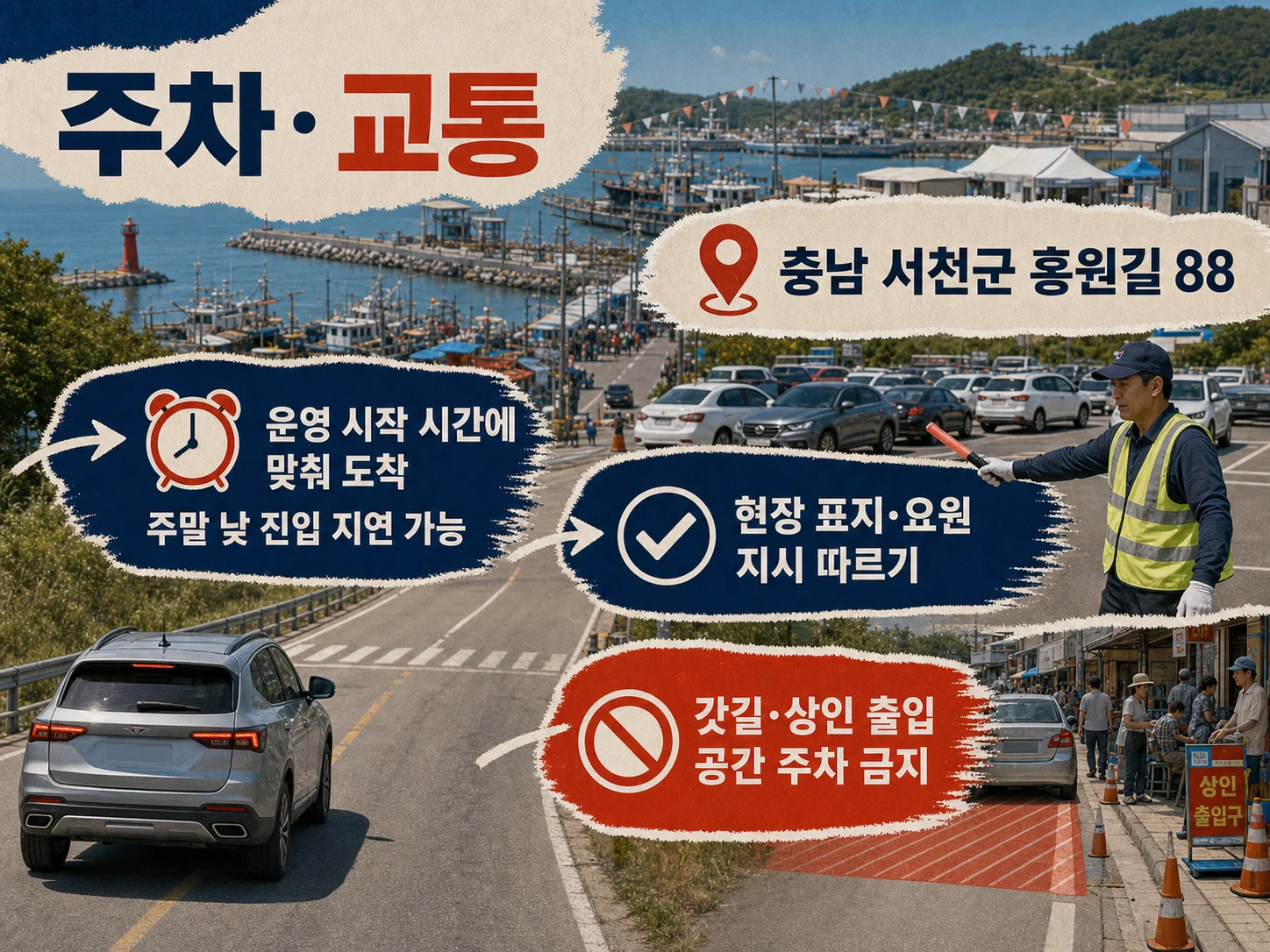 서천 전어축제 주차와 홍원항 교통 안내