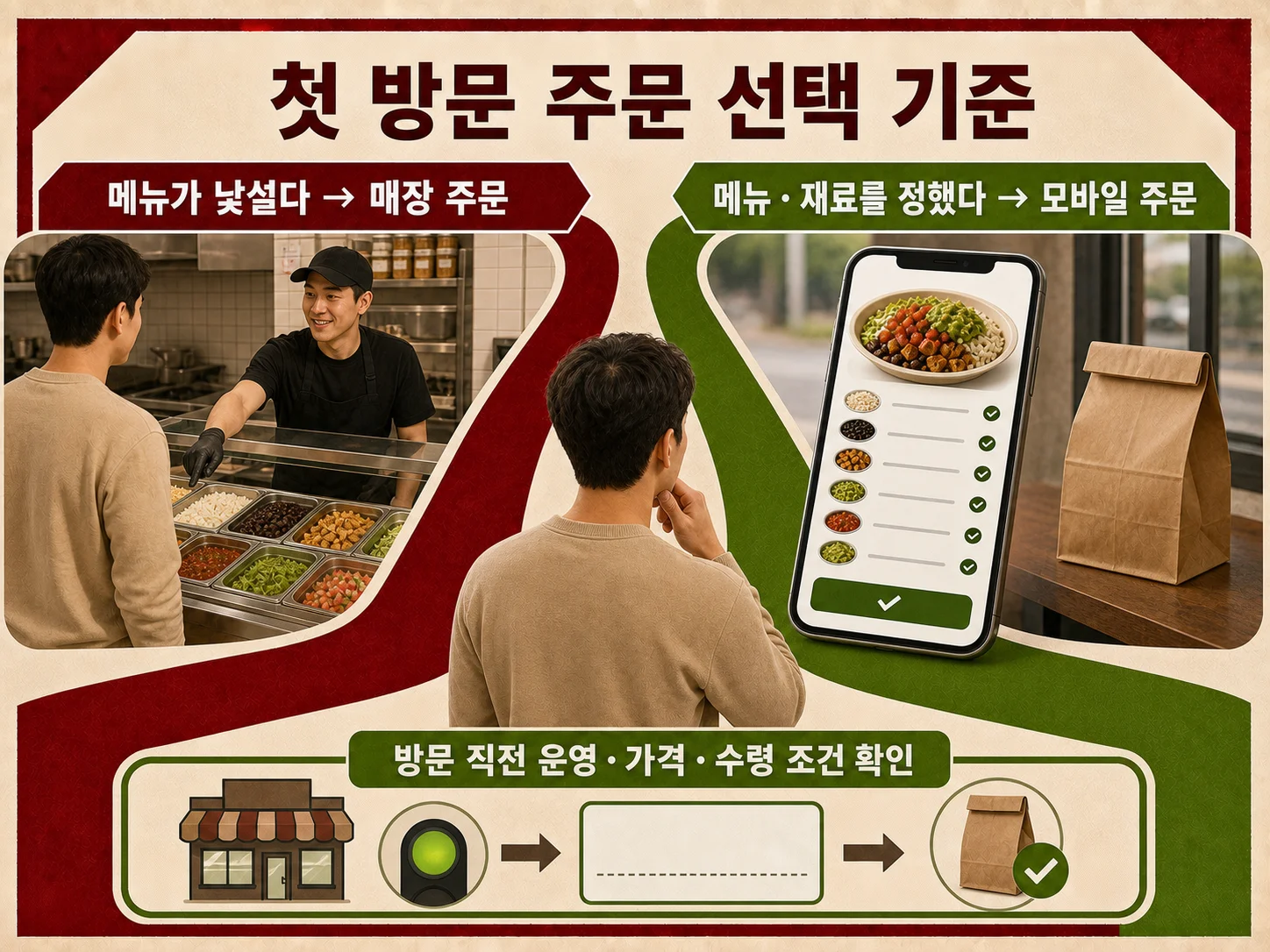 치폴레 강남 첫 방문자 주문 경로 선택 기준