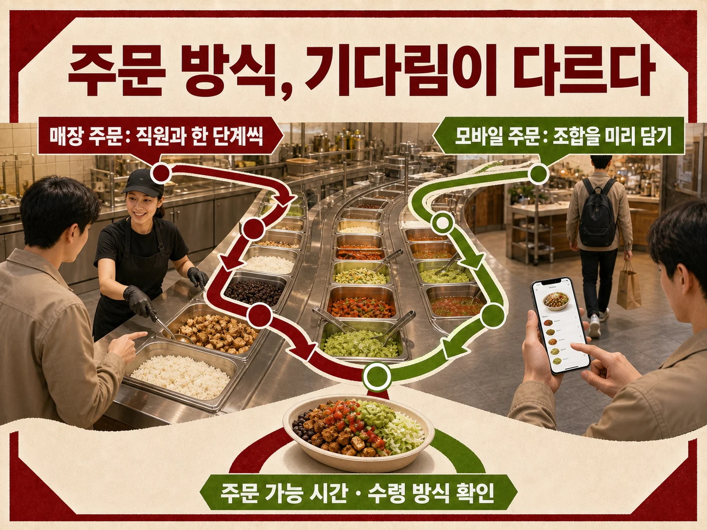 치폴레 강남 매장 주문과 모바일 주문 비교