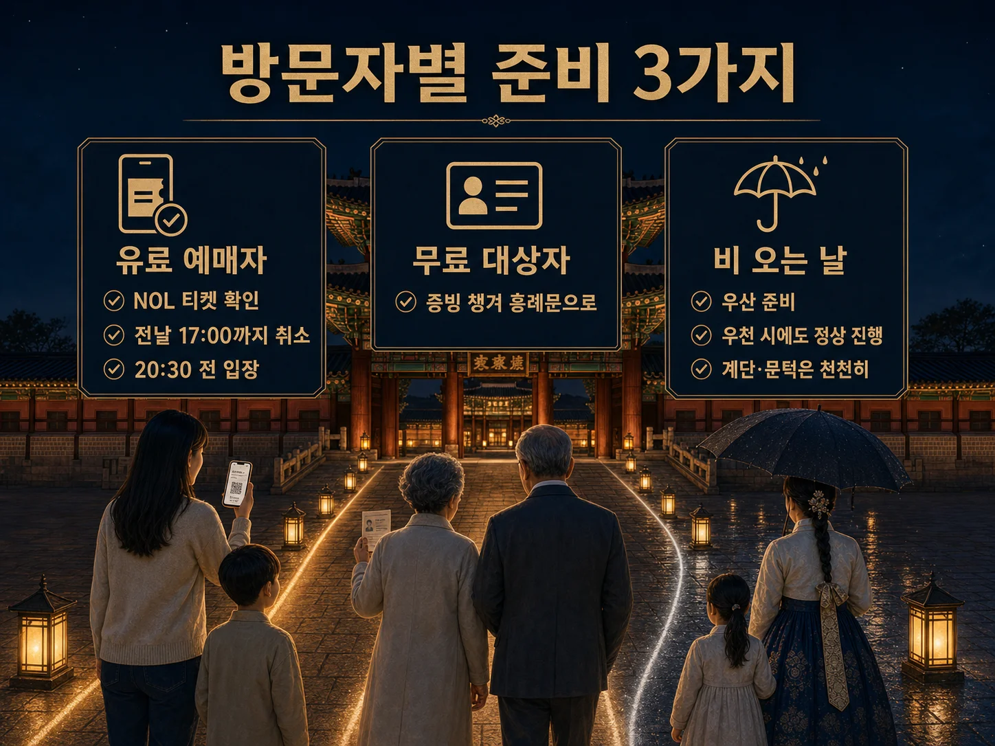 경복궁 야간관람 유료·무료·우천 방문 준비 안내