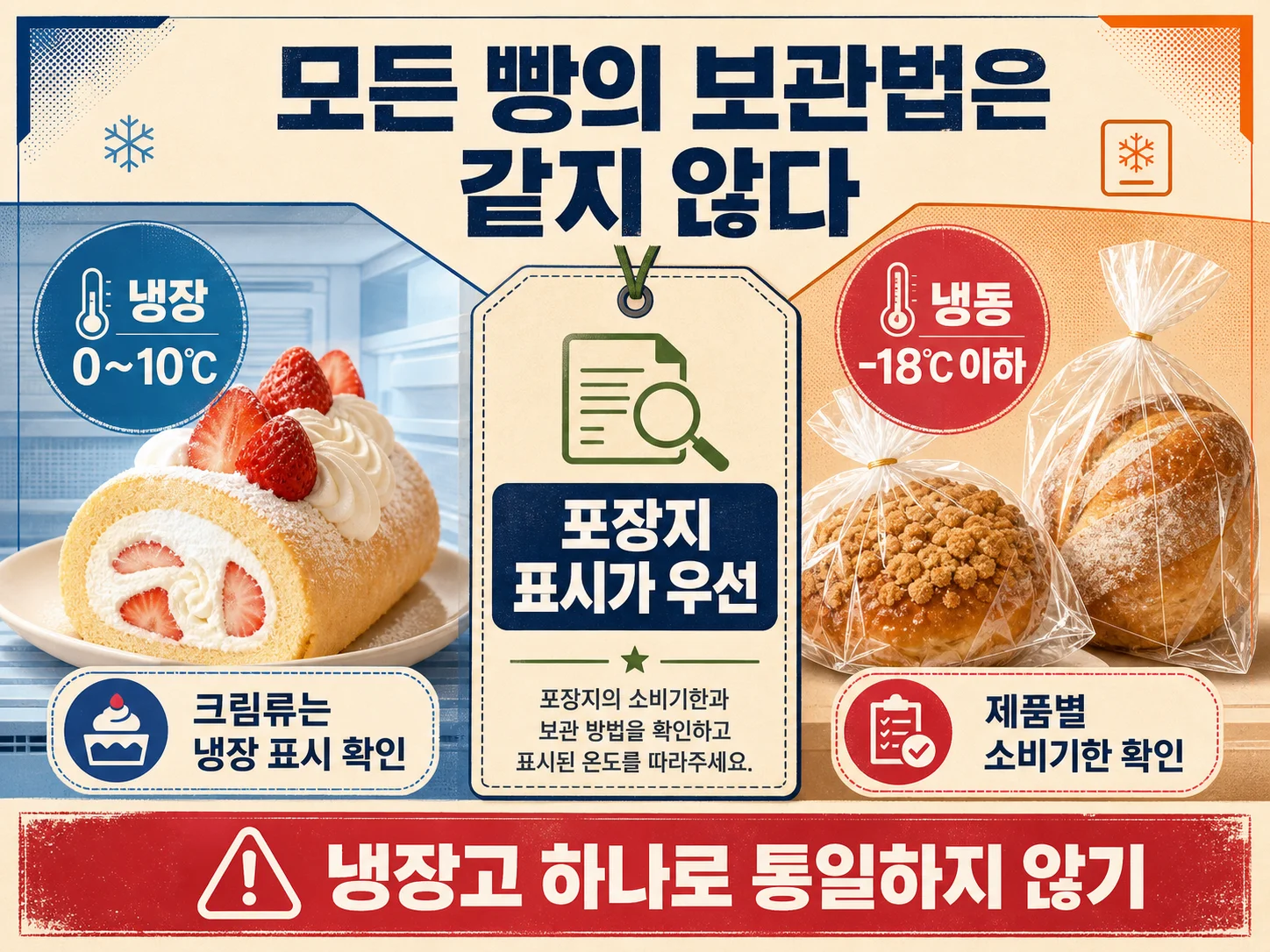 성심당 크림류와 상온빵의 포장지 기준 보관방법 안내