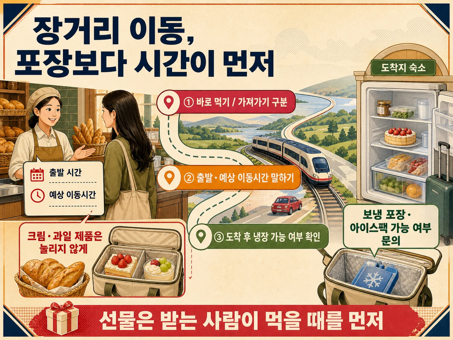 성심당 빵 장거리 이동을 위한 보냉 포장과 이동시간 확인