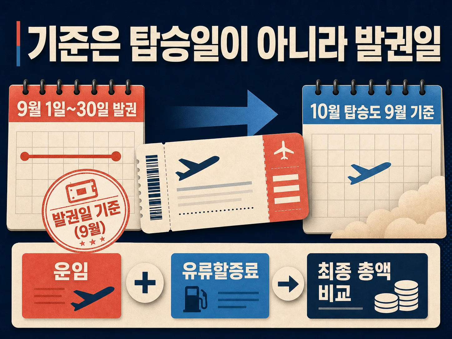 탑승일이 아닌 발권일 기준으로 적용되는 유류할증료 안내