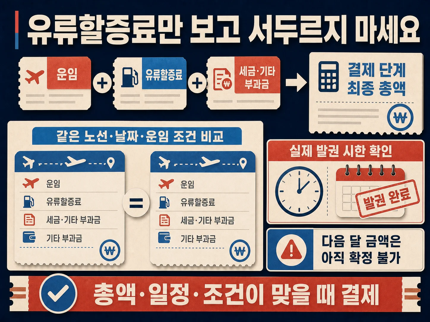 항공권 운임과 유류할증료를 포함한 최종 결제 금액 확인 방법