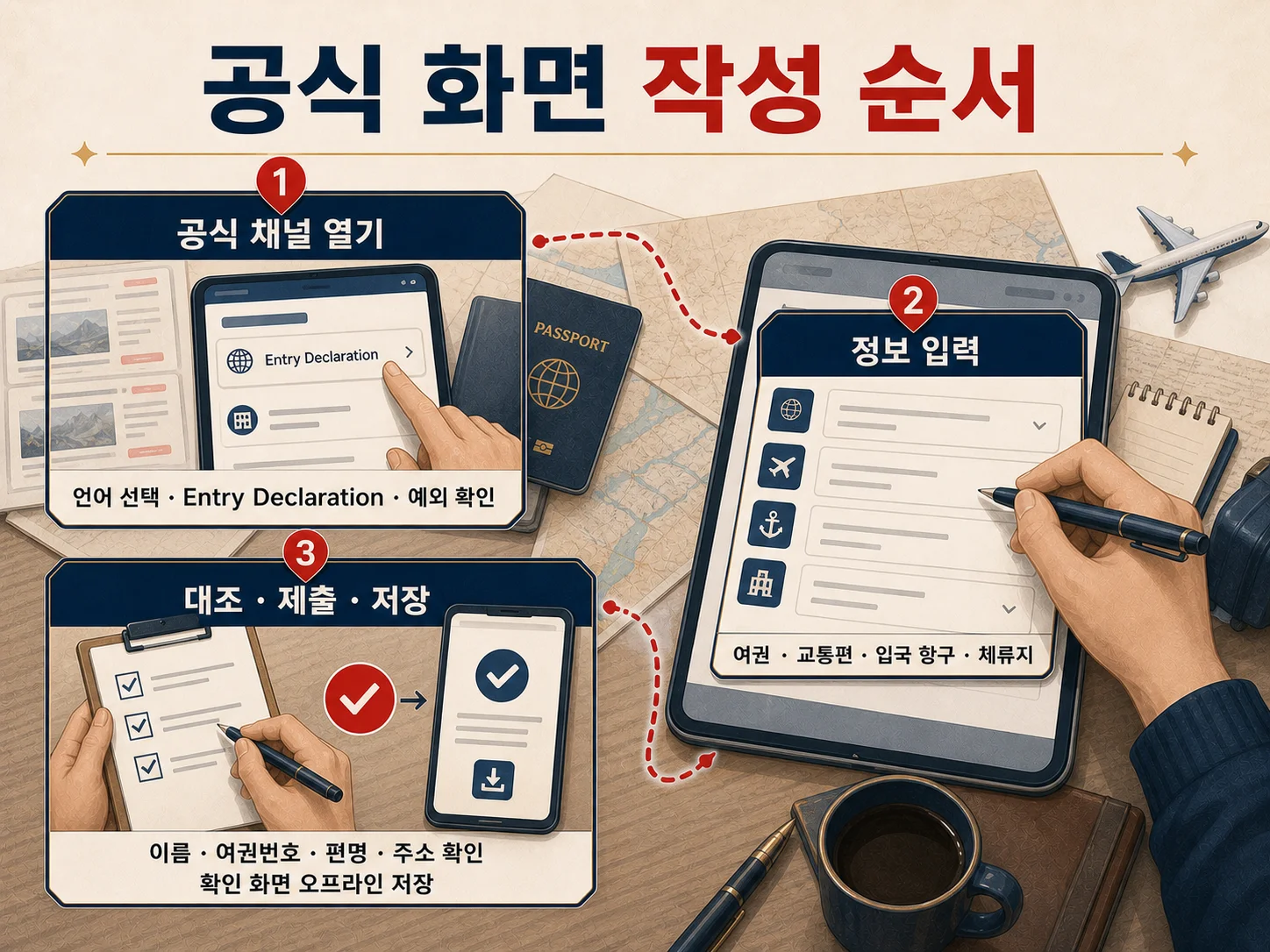국가이민관리국 공식 채널에서 중국 입국신고서를 작성하는 순서
