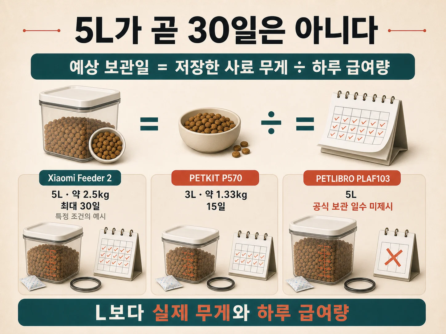 자동급식기 용량과 사료 보관 기간 및 밀폐 구조