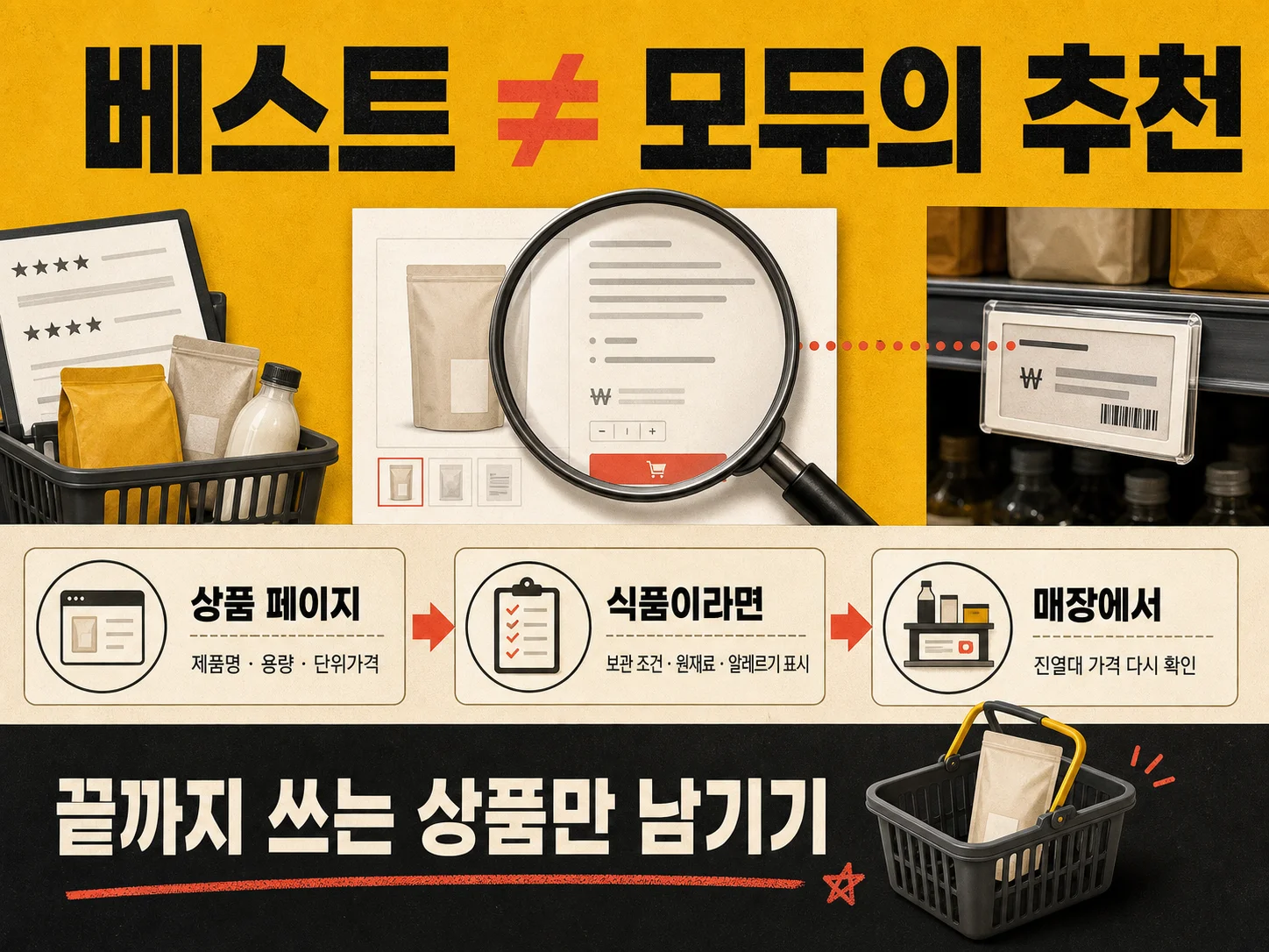 노브랜드 베스트 상품을 용량·단위가격·보관공간 기준으로 확인하는 방법
