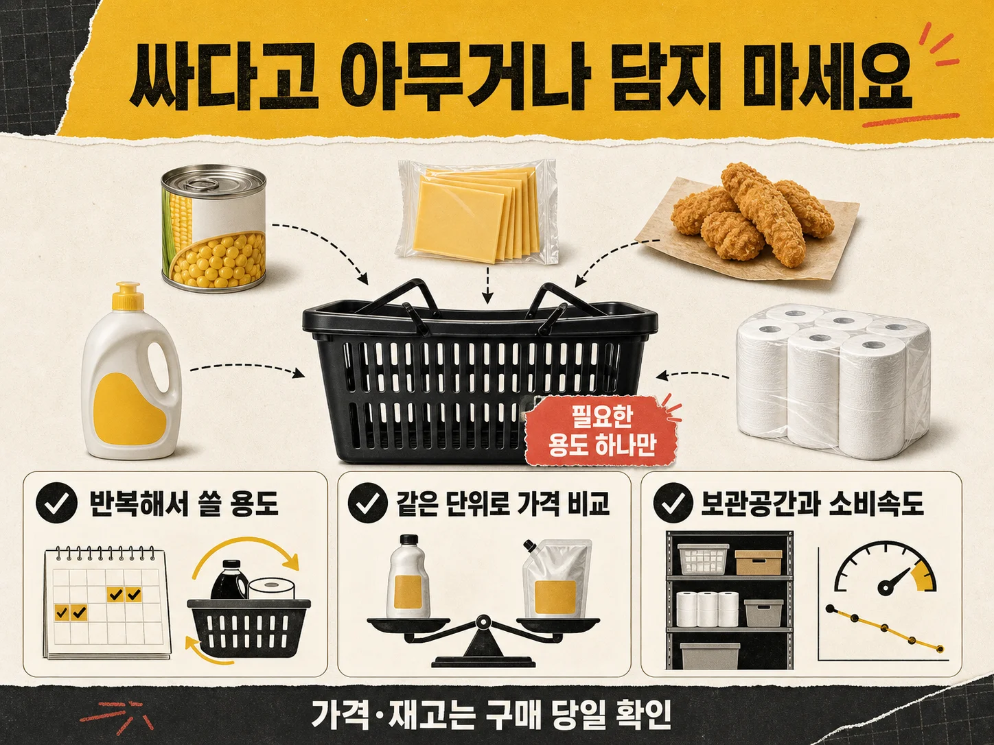 노브랜드 쇼핑에서 용도·단위가격·재고를 확인하는 기준