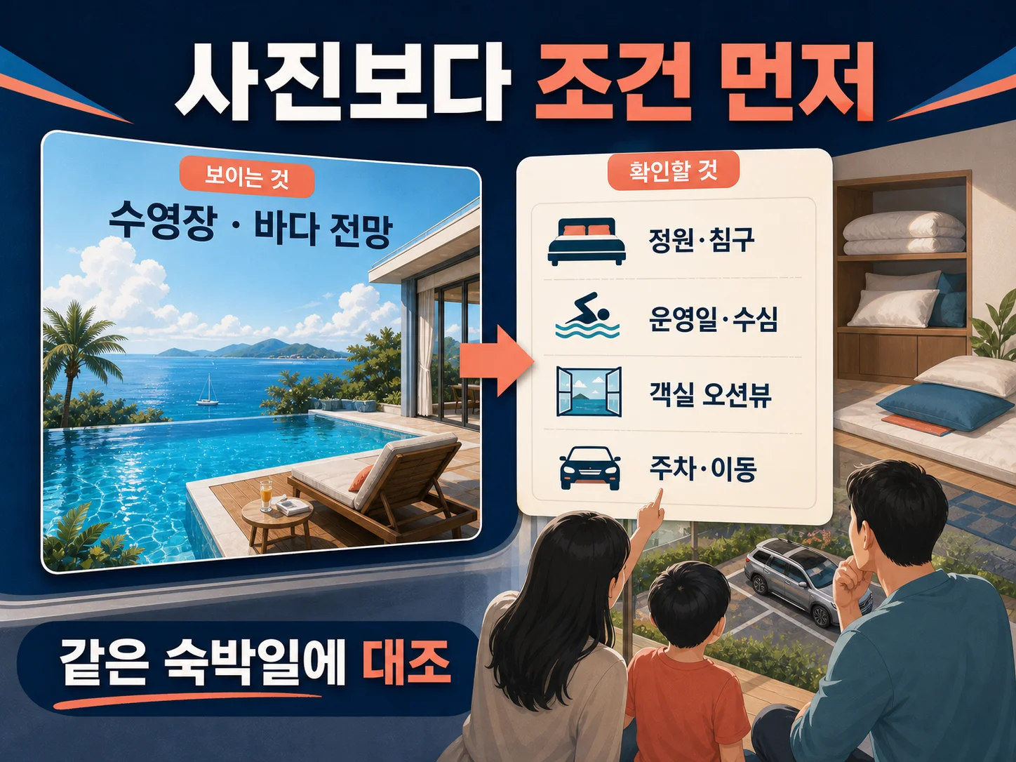 여수 가족 숙소 객실 정원·침구·수영장·주차 확인 체크리스트