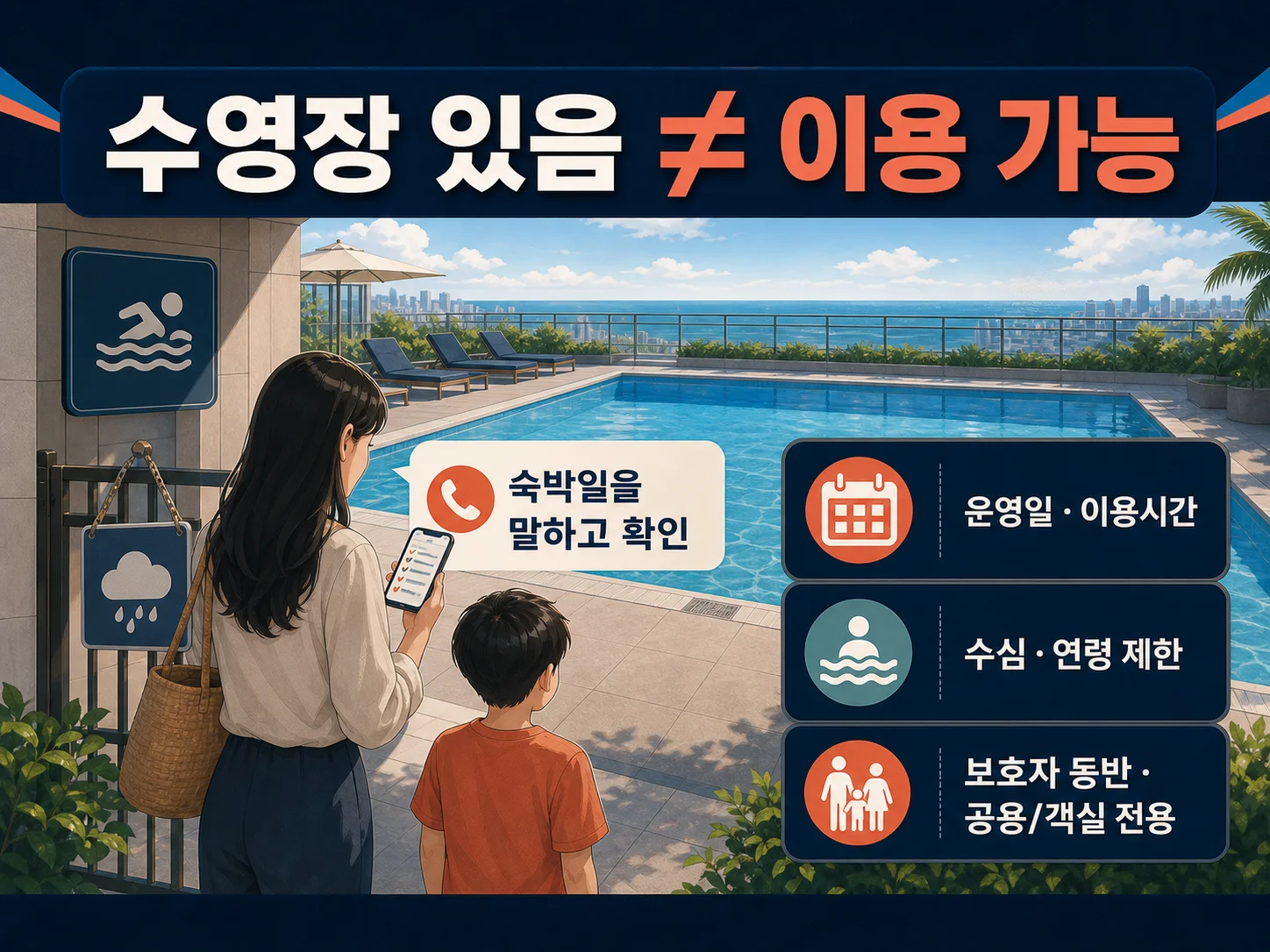 여수 가족 숙소 수영장 운영일·수심·이용 조건 확인 안내