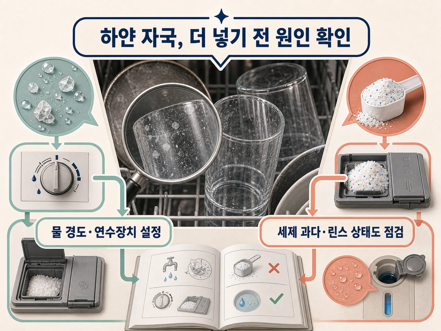 식기세척기 물 경도와 올인원 세제 사용 시 확인할 사항