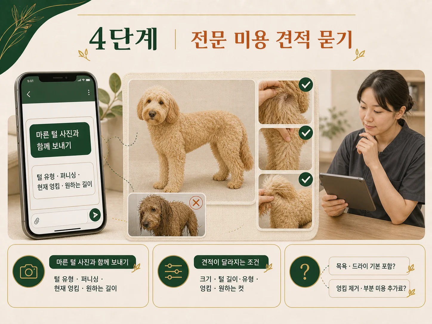 골든두들 전문 미용비 견적을 확인할 때 묻는 추가 비용과 예약 정보