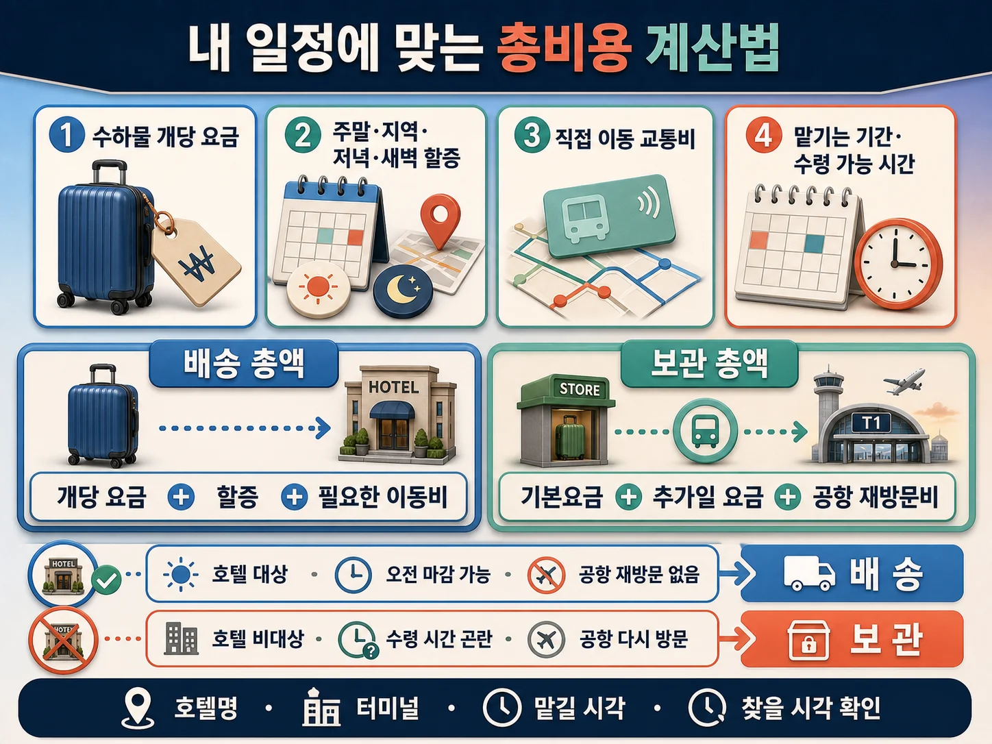 공항 수하물 배송·보관 비용 계산과 예약 전 확인 체크리스트