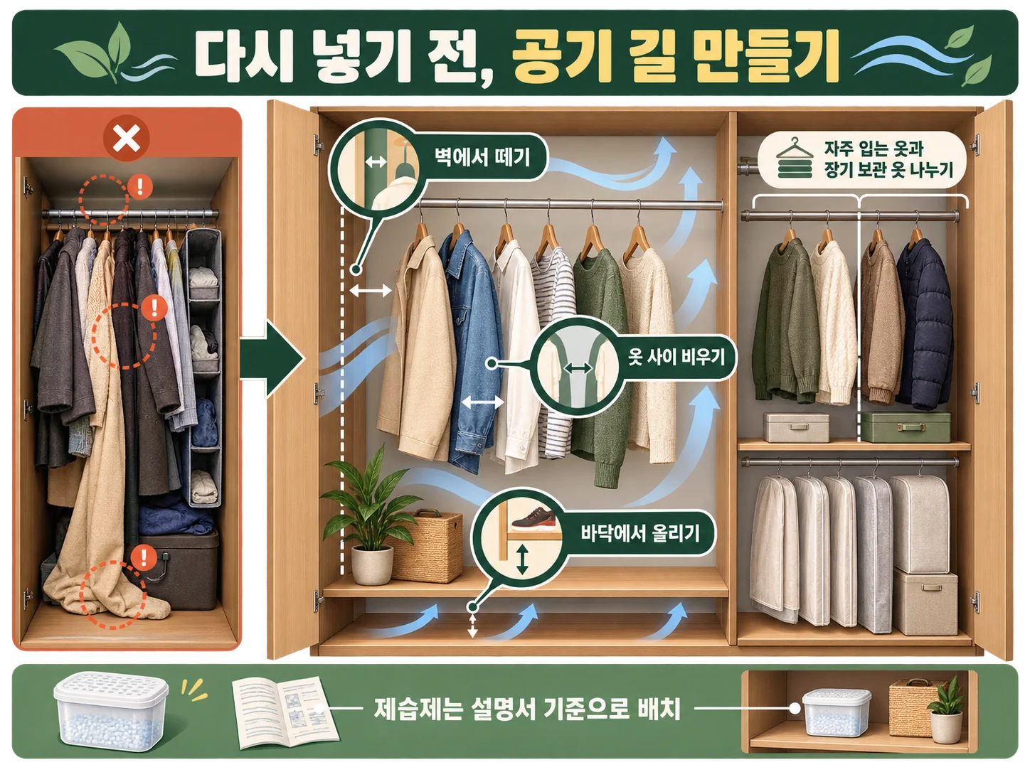 옷장 통풍 배치와 습도계로 다시 보관 전 점검하는 방법