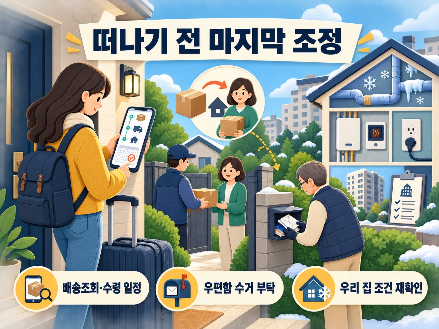 택배·우편 계획과 주거 형태별 장기 외출 집 점검