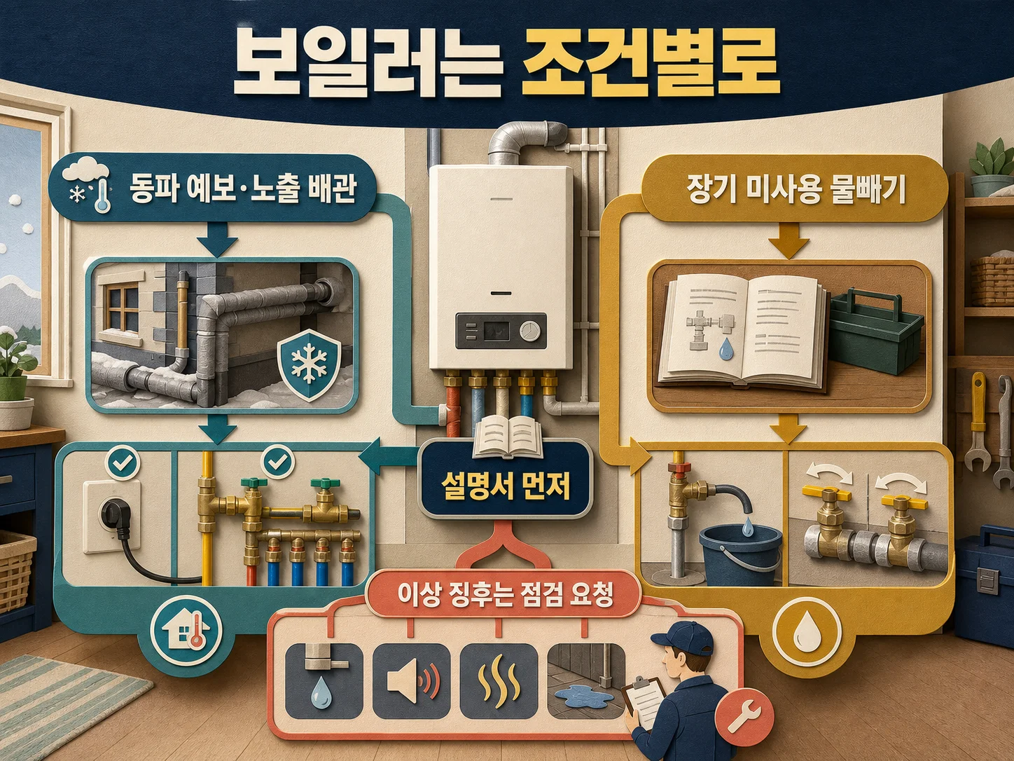 추석 외출 시 보일러 동결 방지와 가스 밸브 확인