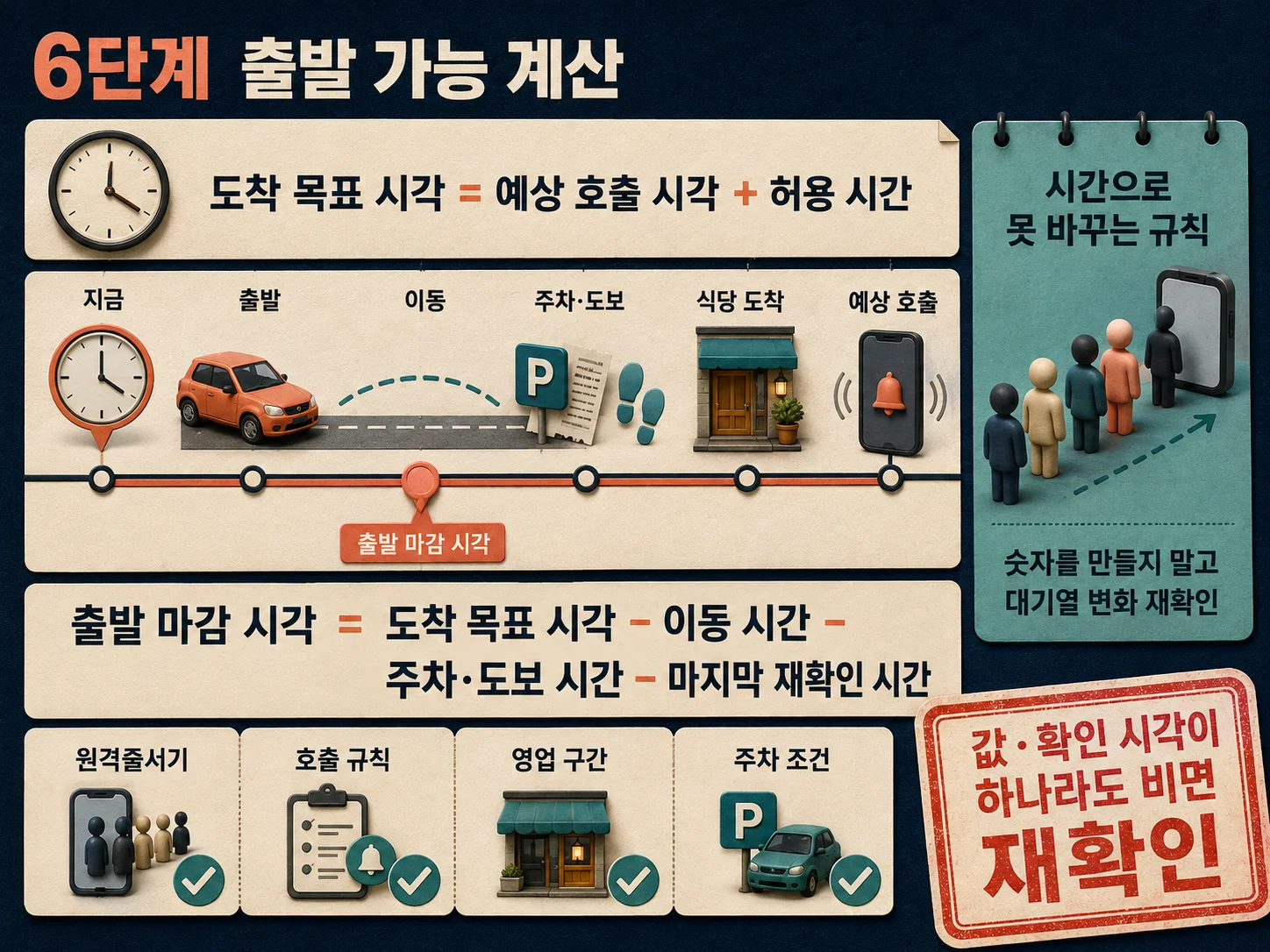원격줄서기 호출 시간 기준 출발 마감 시각 계산
