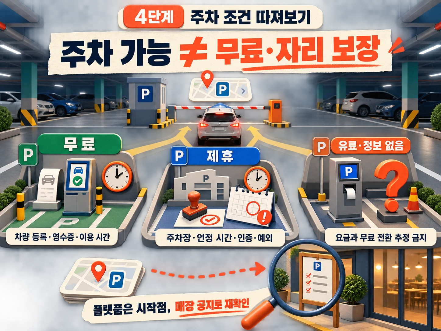 웨이팅 맛집 주차 가능·무료·제휴 조건 확인