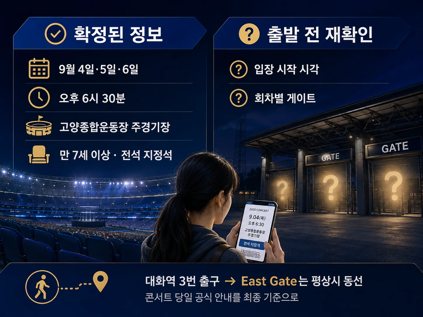 임영웅 고양 콘서트 입장 시작 시각과 게이트 확인 안내.