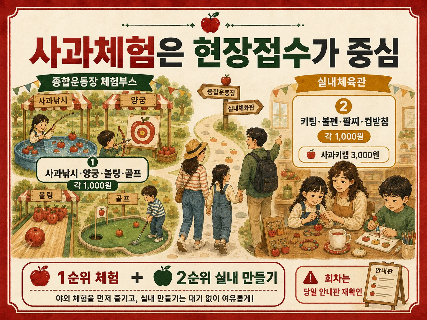 장수 사과체험 현장접수 프로그램을 안내하는 이미지