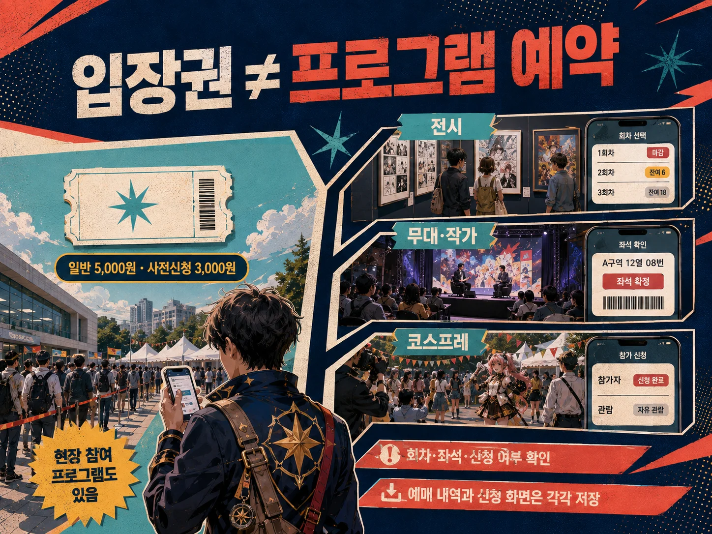 부천국제만화축제 입장권과 프로그램 사전신청 확인
