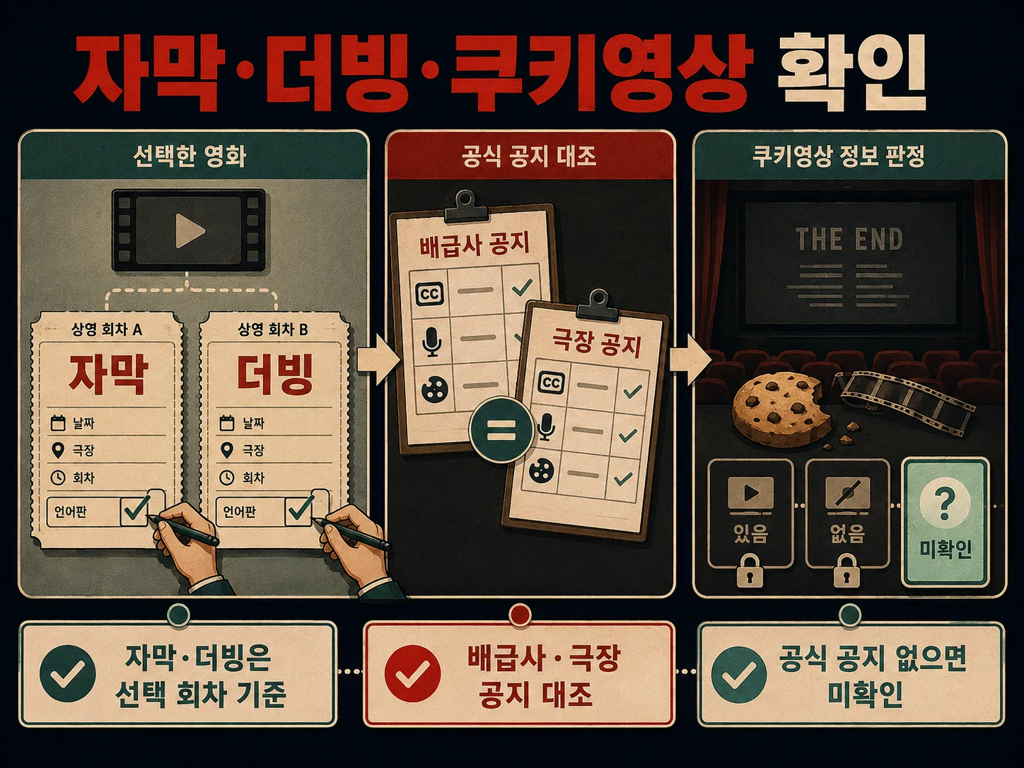 극장 예매 화면에서 자막·더빙 언어판과 상영 회차를 확인하는 장면