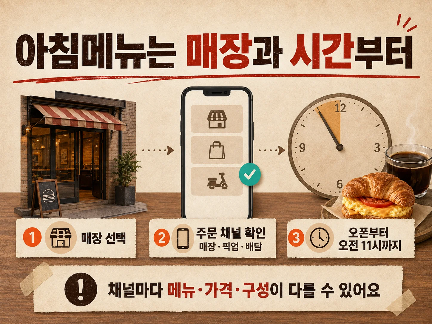 버거킹 아침메뉴 매장 선택과 오전 11시 판매시간 확인