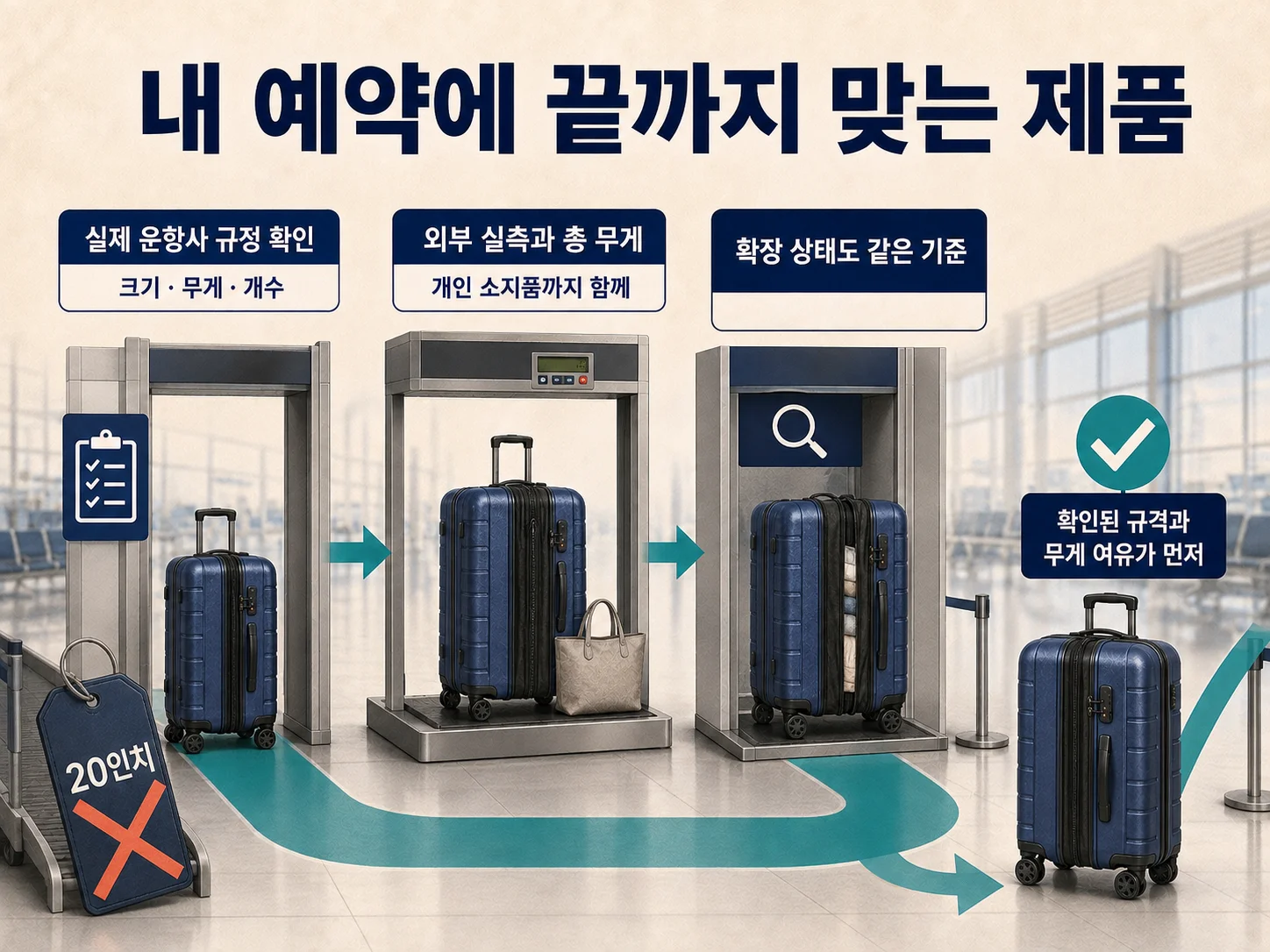 예약 조건에 맞춘 기내용 캐리어 선택 체크리스트