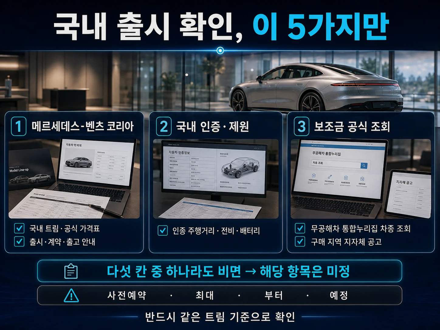 CLA 전기차 국내 출시와 전기차 보조금 확인을 위한 공식 자료 목록