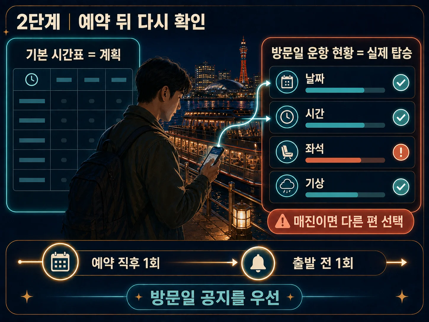 후쿠오카 리버크루즈 방문일 운항 현황과 매진 확인