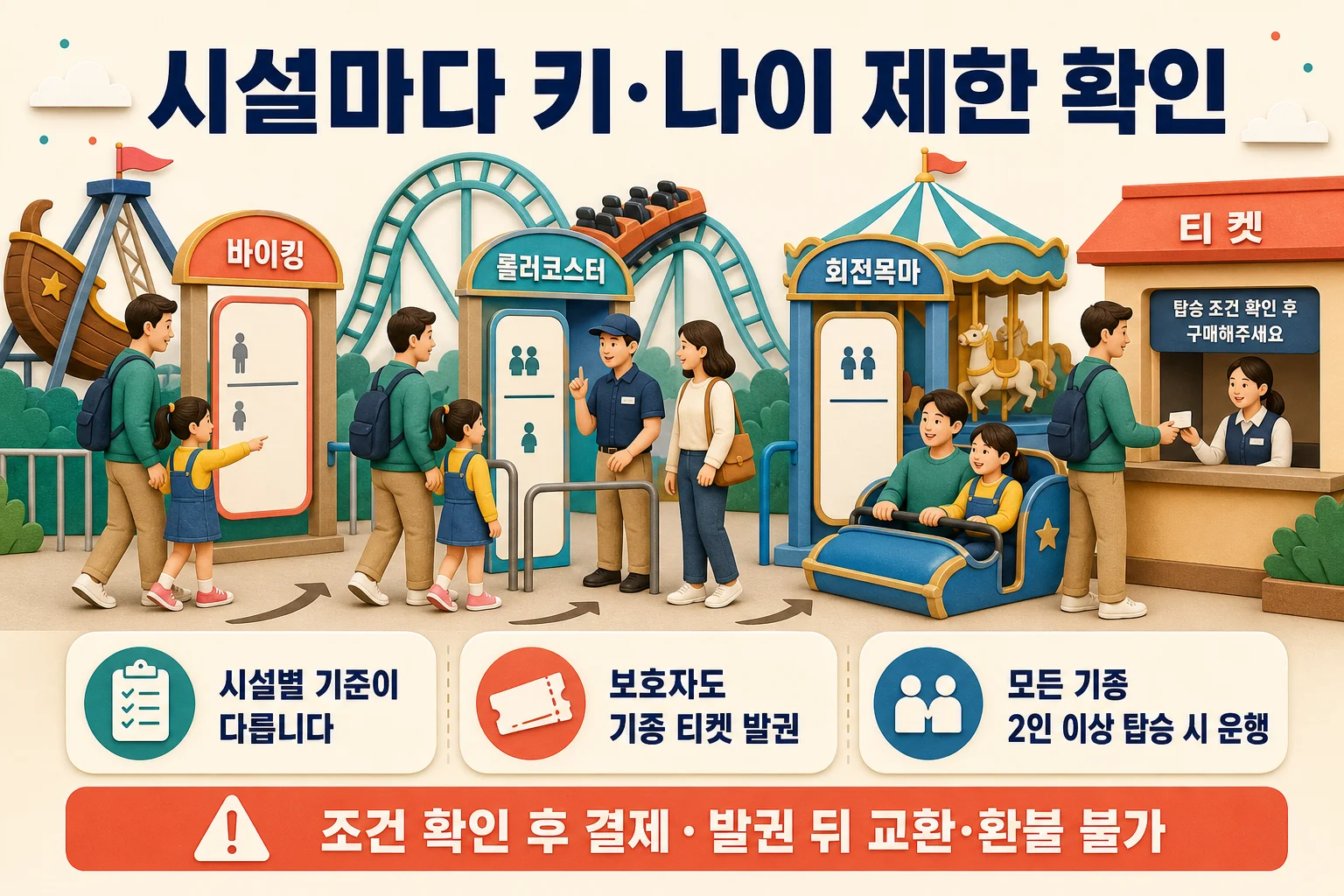 두리랜드 놀이기구별 아이 키·나이 제한과 보호자 동반 조건 확인