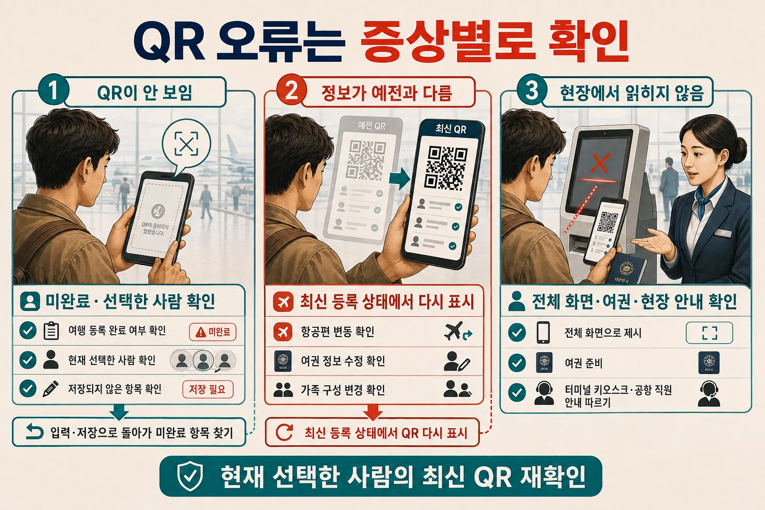 - 비짓재팬웹 QR 오류의 표시와 현장 판독 점검