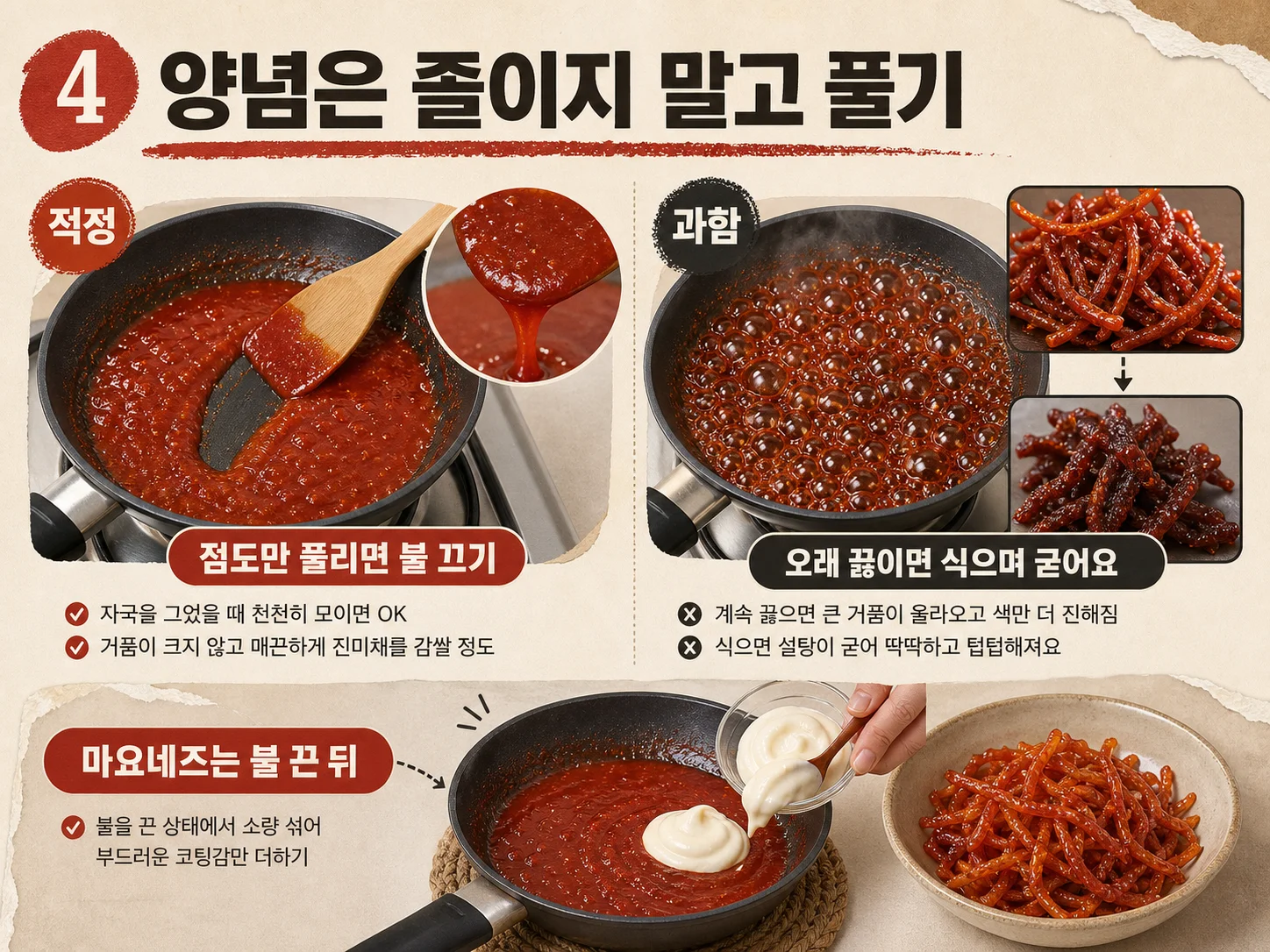 • 진미채볶음 양념을 오래 졸이지 않고 점도만 맞추는 방법
