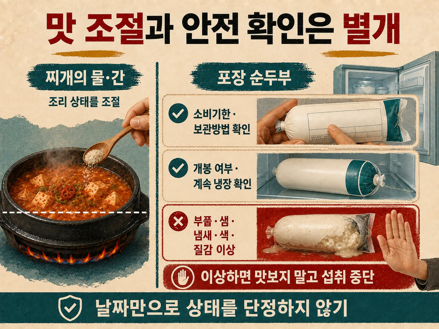 포장 순두부 소비기한과 냉장 보관 상태 점검
