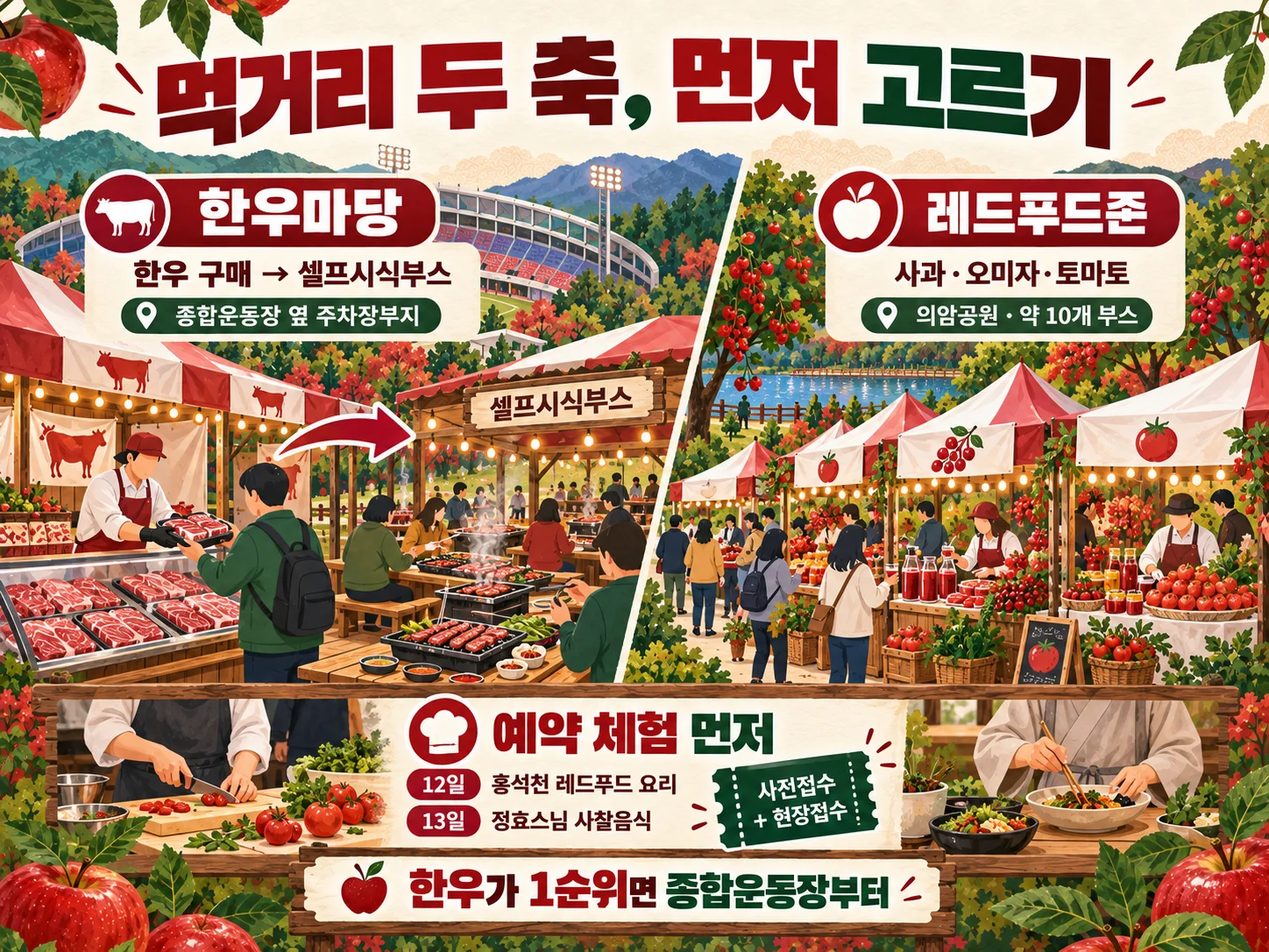 장수한우마당과 레드푸드존 및 축제 체험 프로그램 안내