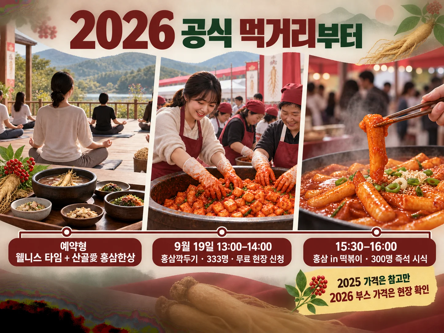 마이산과 진안홍삼축장을 연결한 축제 하루 동선