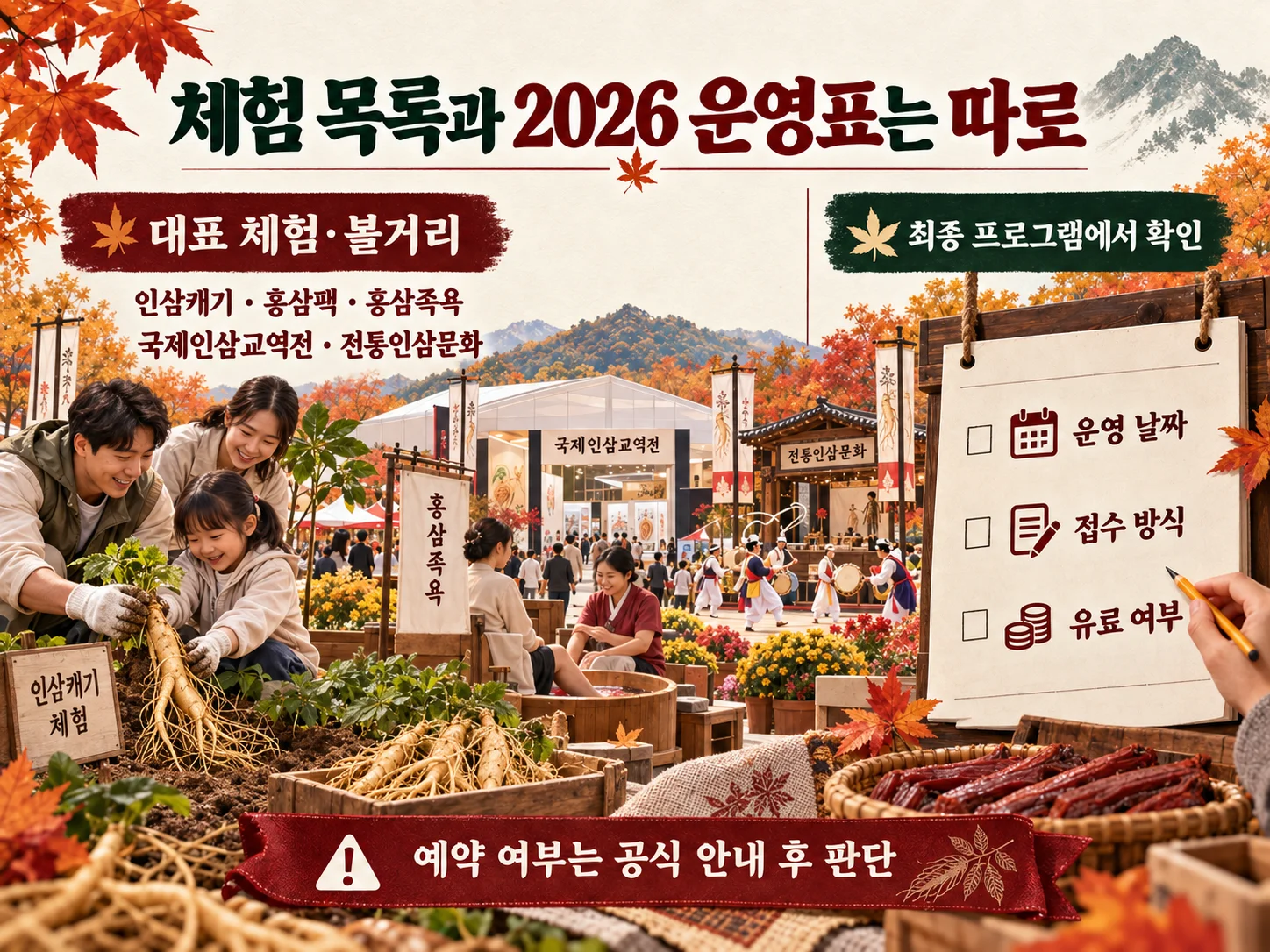 금산세계인삼축제 대표 체험과 운영 일정 확인 안내
