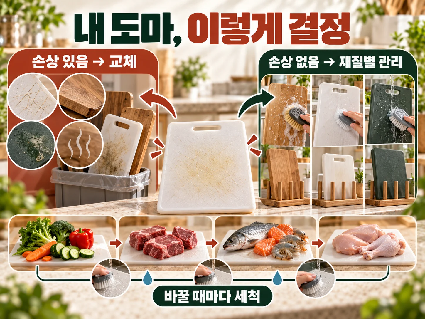 도마 재질별 교체 기준과 교차오염을 줄이는 사용 순서