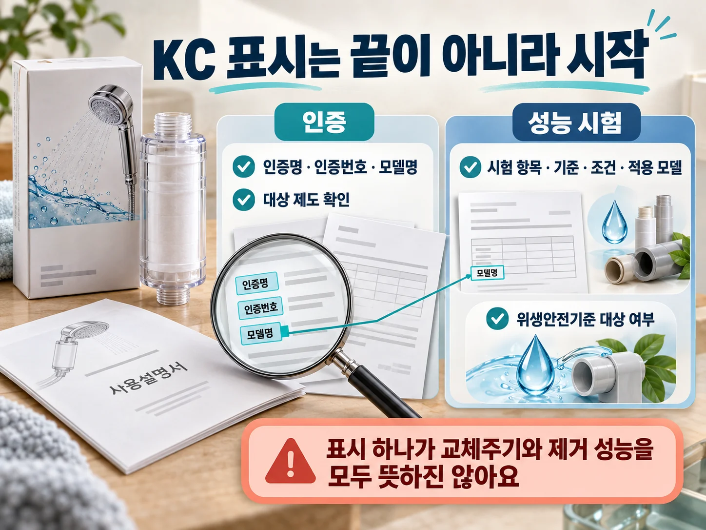 샤워기 필터 KC 인증과 모델명 및 점검 순서