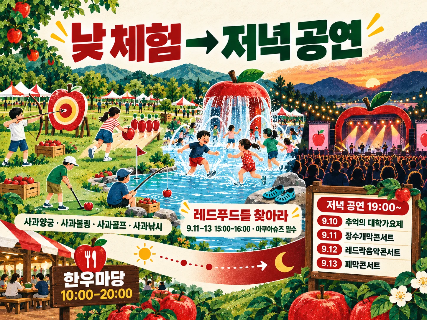 장수 한우랑 사과랑 축제 날짜별 공연과 사과 체험 일정 이미지