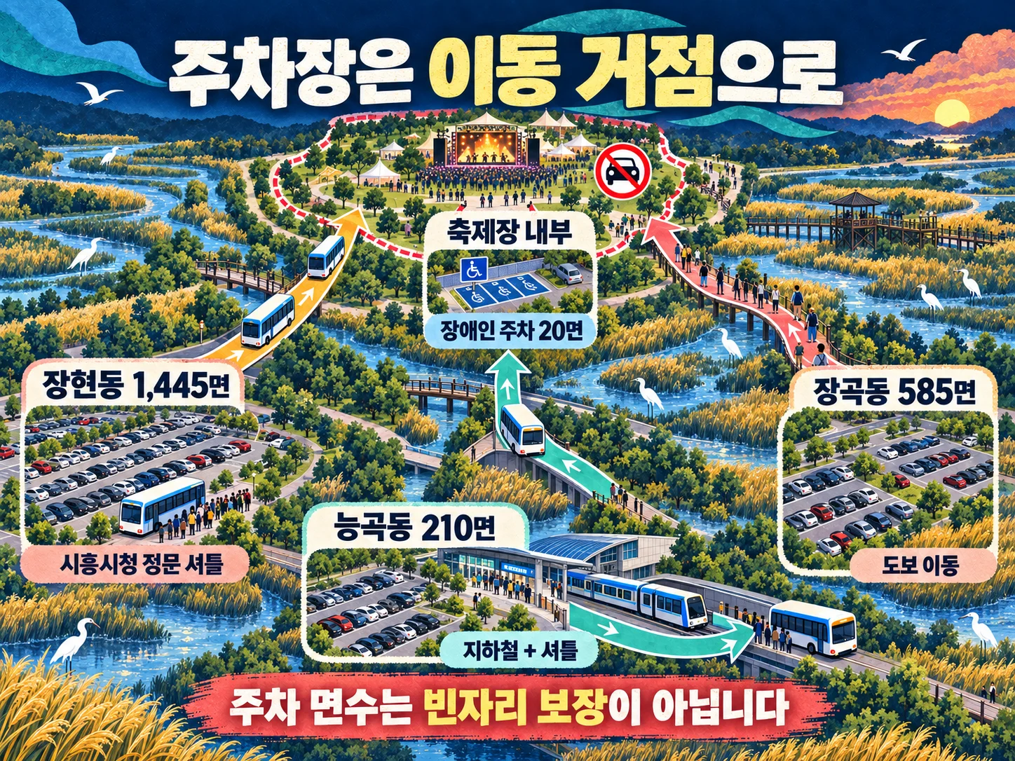 시흥갯골축제 주차 구역과 축제장 이동 방법