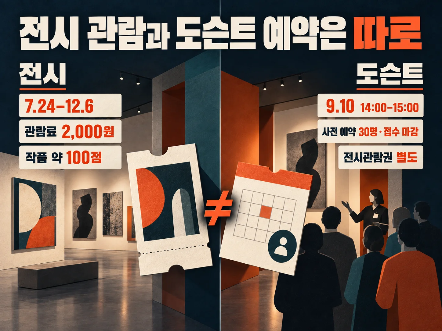 - 올해의 작가상 2026 전시 관람권과 9월 도슨트 예약 조건 비교