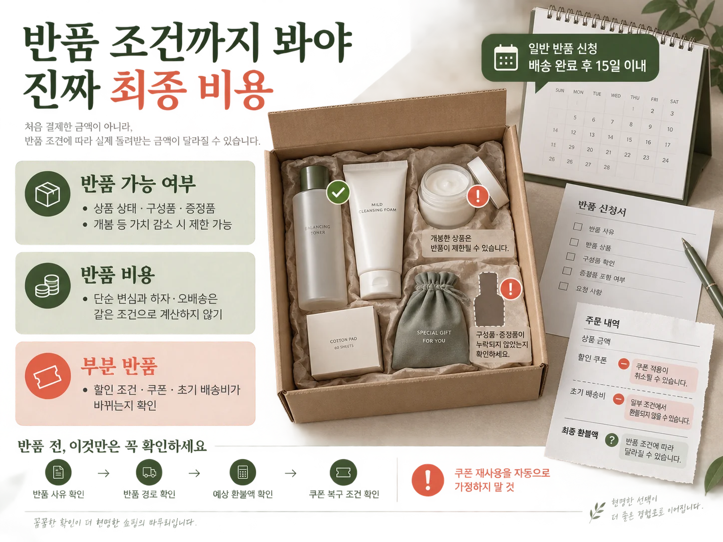 올리브영 반품 시 쿠폰과 배송비 조건 확인