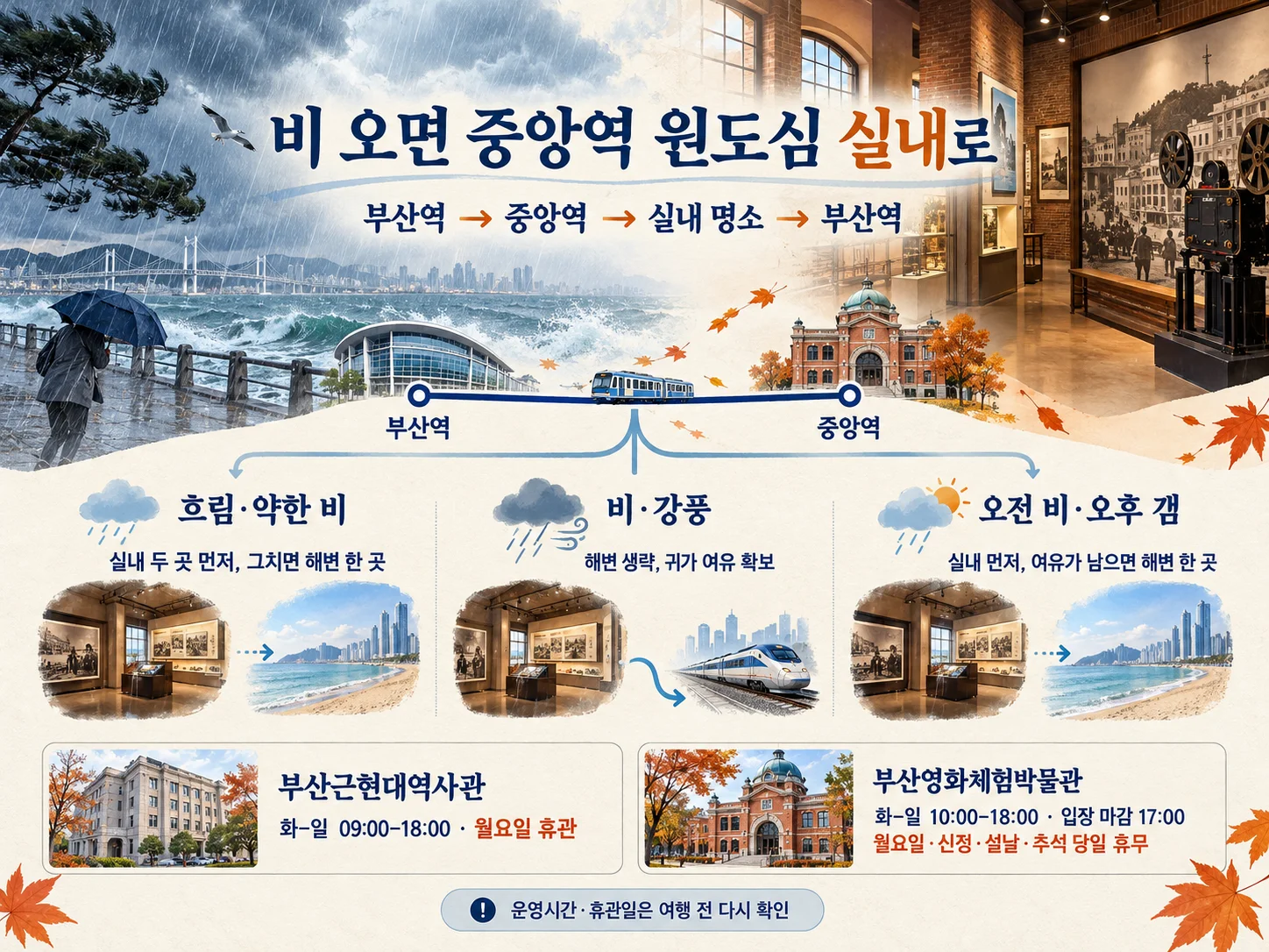 비 오는 날 중앙역 원도심 실내 명소를 둘러보는 부산 여행 이미지