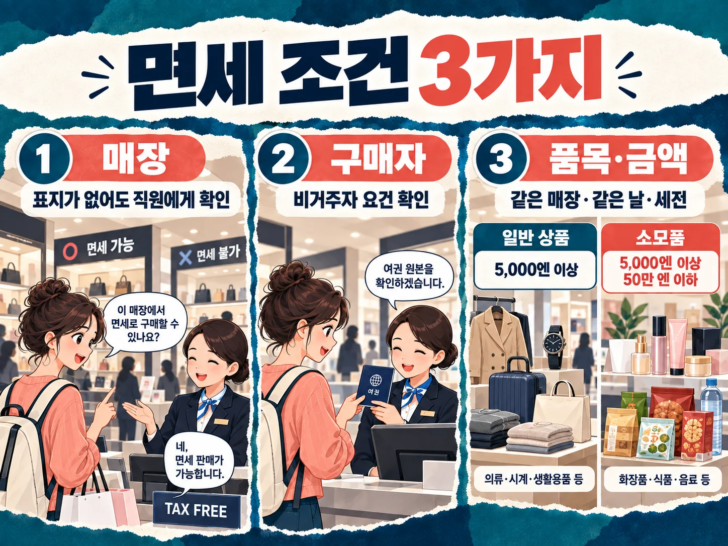 후쿠오카 면세점과 화장품 면세 대상 확인